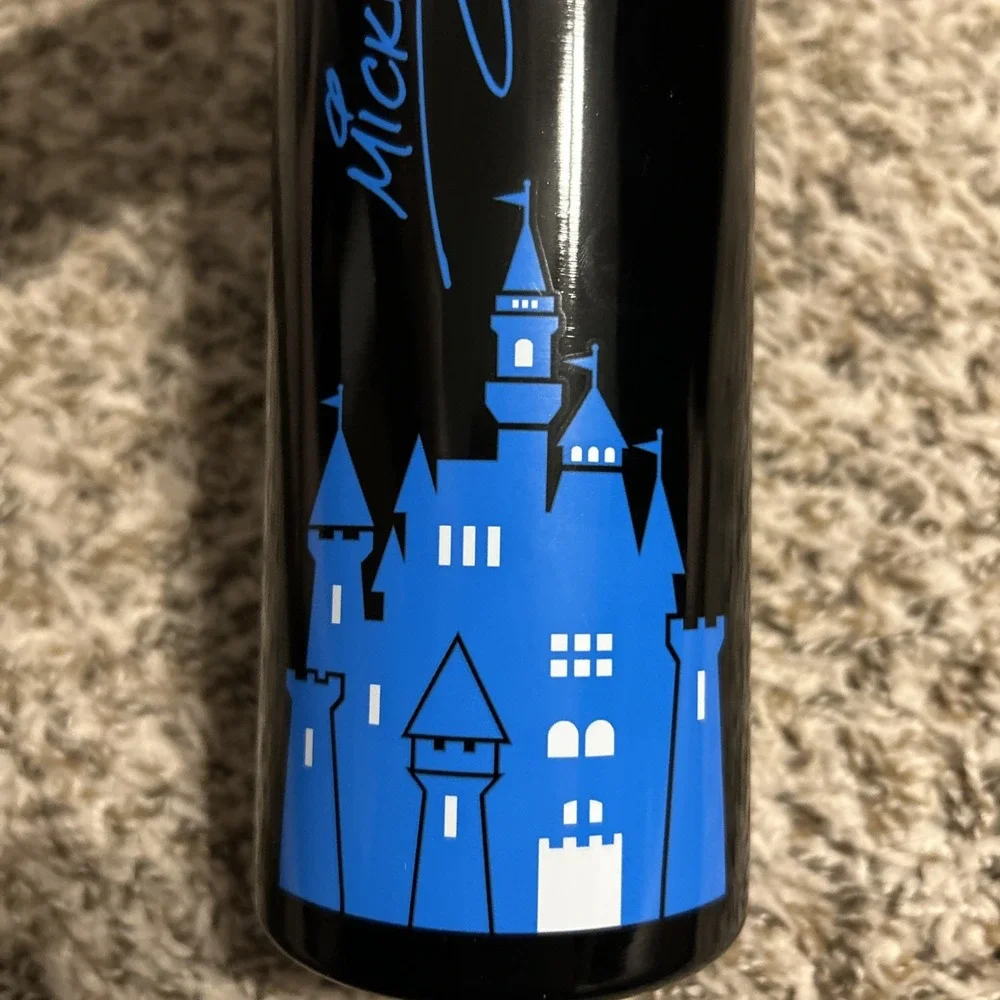 Disney Mickey Mouse Stainless Steel Water Bottle Mickey Ears Carabiner Clip New